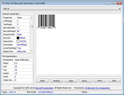 Windows 10 Free 1D Barcode Generator full