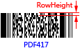 RowHeight property (PDF417)